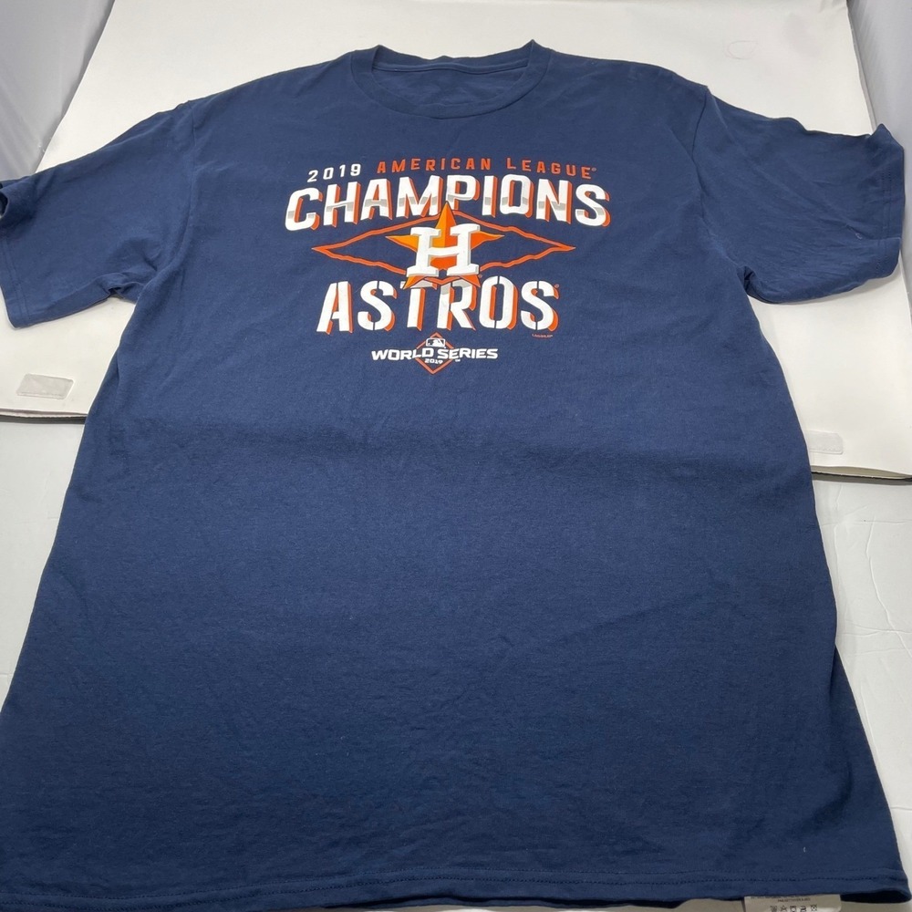 Houston Astros 2019 American League Champions T-Shirt Navy Blue Men's Size Large
